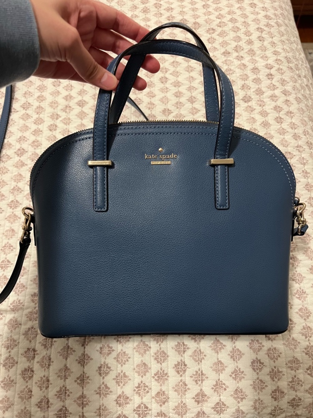 kate spade navy blue dome satchel
